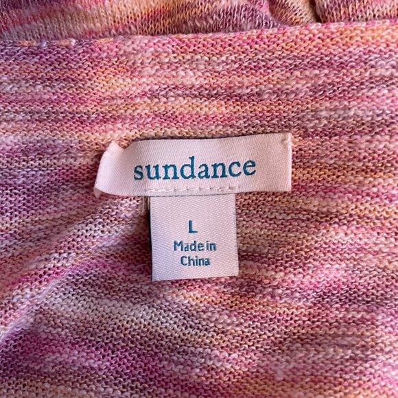 Sundance Women L Orange Pink Purple Adelaide Dreaming Open Front Knit Cardigan - Picture 10 of 11